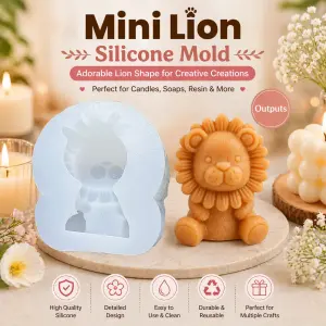 Mini Lion Silicone Candle Mould for DIY Candles, Resin & Cake Decoration