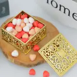 1 pcs Biodegradable Simple polymer Candy Boxes Plastic Wedding Favor Boxes Candy Jars Candy Storage Boxes Gift Boxes for Wedding Baby Shower Christmas Birthday Party,Gold Supplier