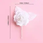 1 pcs white Artificial Pearl Flower Stick cake topper