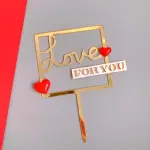3D Heart Double acrylic Love topper