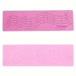 Pink Musical Notes Silicone Mold for Fondant,Chocolate,Icing,and Baking Decorations - DIY Cake Design Tool