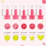 Plunger Cutter With 5 Different Shapes - Button,Round,Star,Heart,Flower