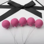 5 Pcs Dark Pink velvet faux Ball set (2.5 cm diameter)