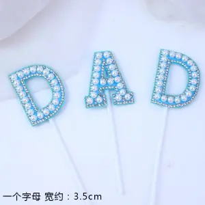 Blue Dad topper with pearl cake cupcake topper