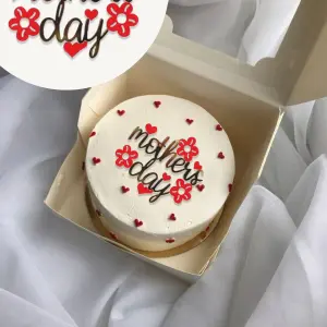 Mother's day red flower acrylic cake topper style 17