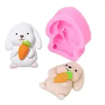Rabbit with Carrot Silicone Mould for Fondant, Chocolate & DIY Crafts