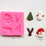1Pcs Christmas Tree Santa Claus Snowman Silicone Mould