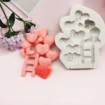 teddy with heart ladder silicone mould