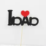 I love dad with red heart cake topper