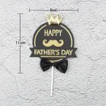 Happy fathers day with crown and bow cake topper