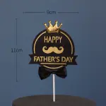 Happy fathers day with crown and bow cake topper