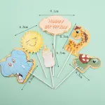 6 pcs animal topper baby birthday cake topper set