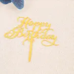 Golden happy birthday cake topper