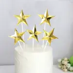 10 pcs silver and golden Star Cake Topper