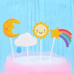 4 piece Rainbow Cake Topper