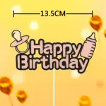 2 pcs Pink and blue Birthday Cake Topper