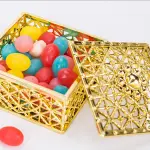 1 pcs Biodegradable Simple polymer Candy Boxes Plastic Wedding Favor Boxes Candy Jars Candy Storage Boxes Gift Boxes for Wedding Baby Shower Christmas Birthday Party,Gold Supplier