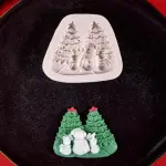 Christmas tree snowman theme silicone mould