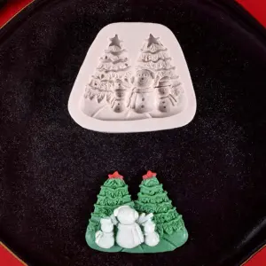 Christmas tree snowman theme silicone mould