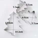 3 pcs Christmas tree cookie cutter set