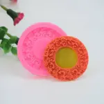 Floral round frame silicone mould