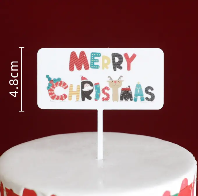 1 pcs acrylic Merry Christmas cake topper