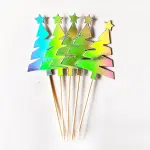 5 pcs metallic Christmas tree cake topper