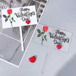 Happy Valentine Day recatangle cake topper with 3d heart