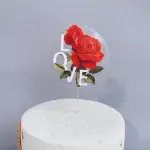 1 pcs love rose day cake topper