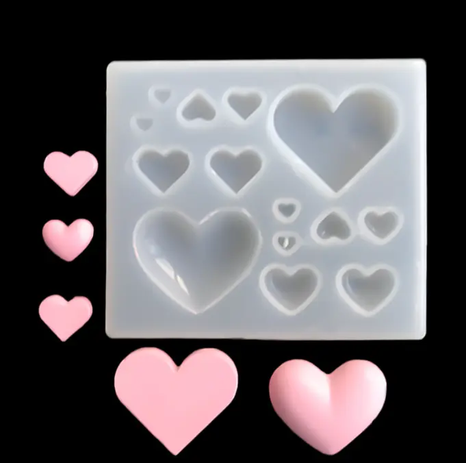 14 cavity Heart silicone mould