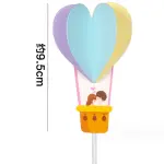 3D Hot air balloon love couple cake topper