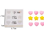 3d hearts and stars silicone mould