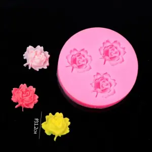 3 cavity 3d flower silicone mould
