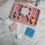 3D Silicone Waffle Chocolate Mould - Heart Flower Square Candy Mould