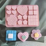 3D Silicone Waffle Chocolate Mould - Heart Flower Square Candy Mould