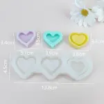 3 cavity heart silicone mould