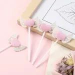 4 pcs heart with wings topper set