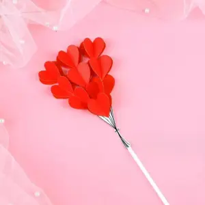 1pcs 3D red heart cake topper