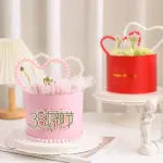 1 pcs pearl heart shaped cake topper