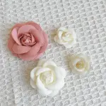 4 pcs fabric flower cake topper