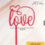1 pcs red love cake topper