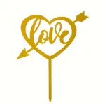 1 pcs Love heart cake topper