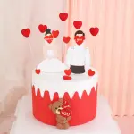 7 pcs Heart couple topper set