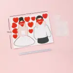 7 pcs Heart couple topper set