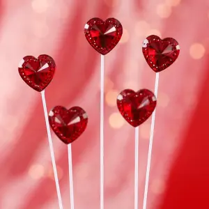 5 pcs resin heart cake topper set