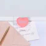 3 pcs Small pink heart cake topper set