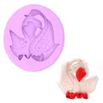 Love swan with heart silicone mould