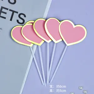 5 pcs Heart cake and cupcake topper