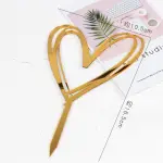 1 pcs golden double heart acrylic topper