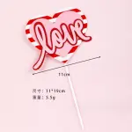 1 pcs Red heart stripped love topper